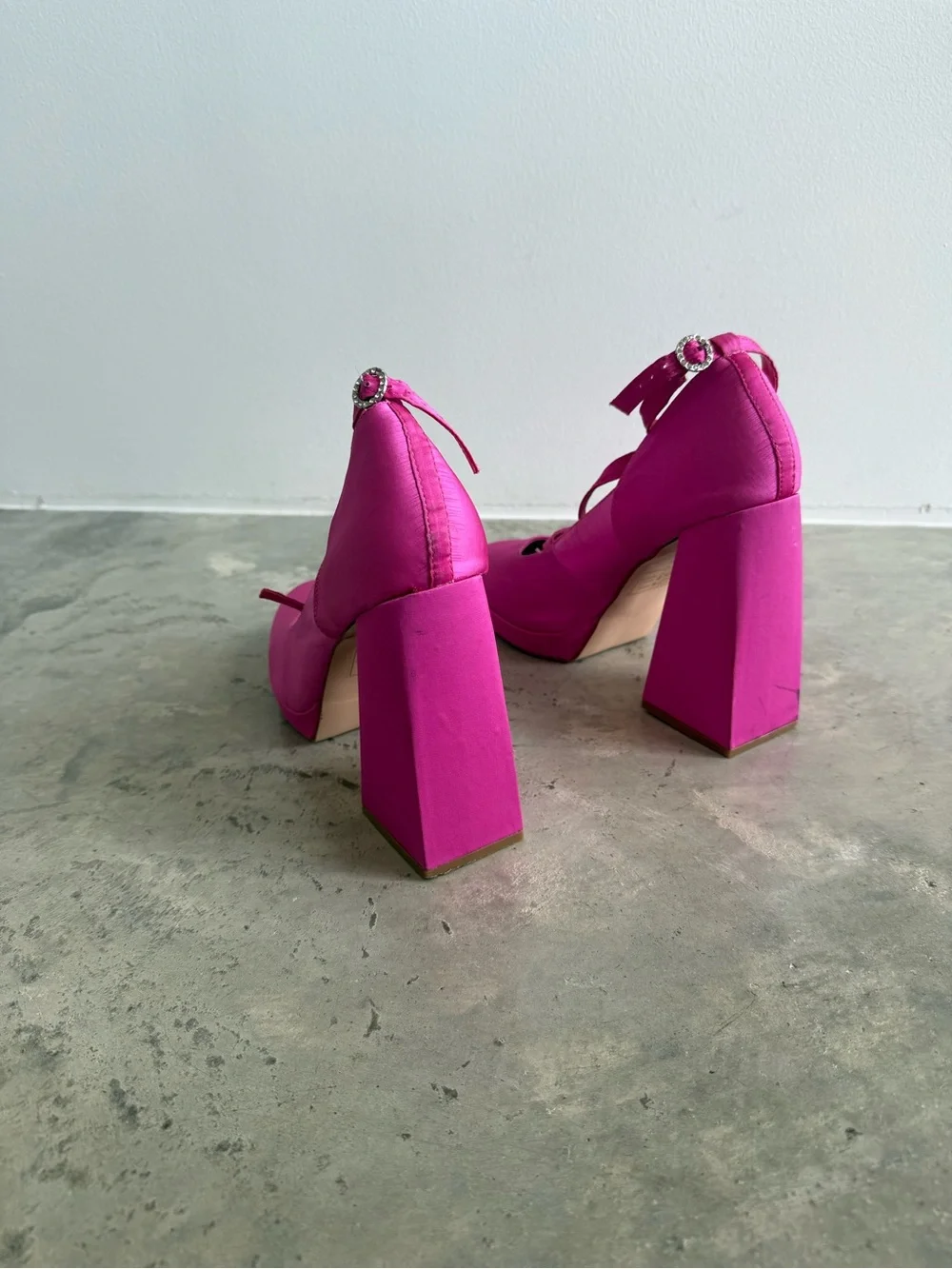 Nasty Gal Fuchsia Platform Mary Jane Heels